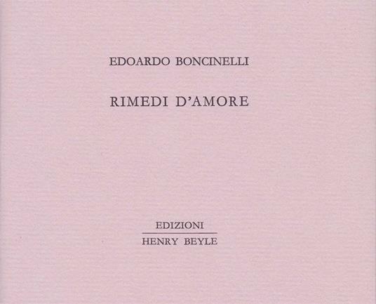 Rimedi d'amore - Edoardo Boncinelli - copertina