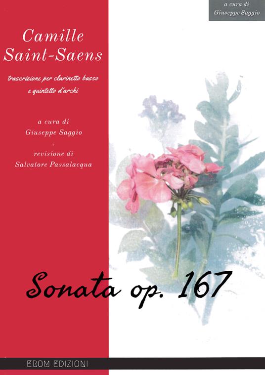 Sonata op.167. Trascrizione per clarinetto e quintetto d'archi. Parti staccate - Camille Saint Saëns - copertina