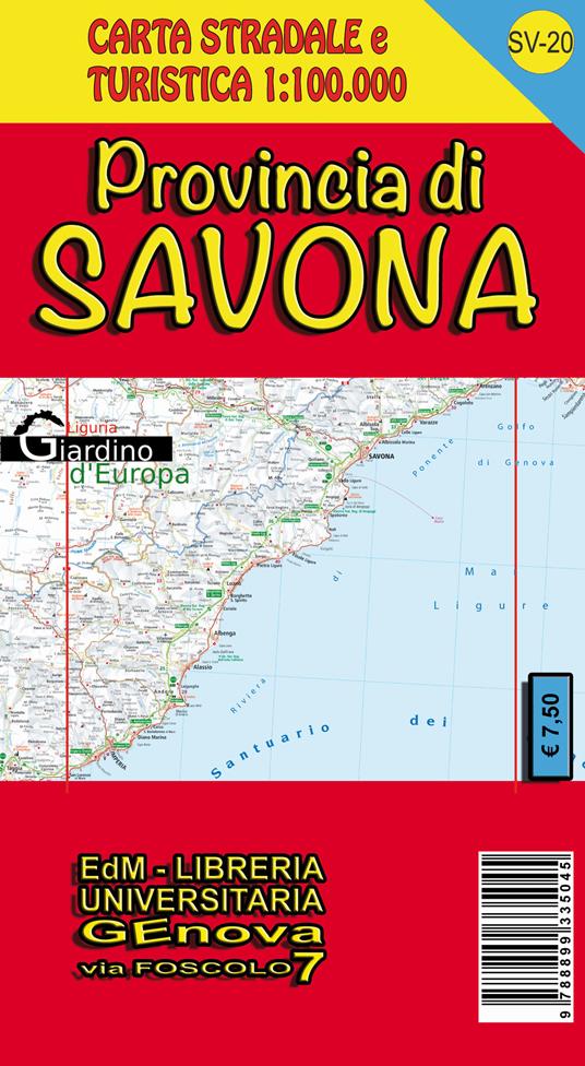 Provincia di Savona. Carta stradale e turistica 1:100.000 - Stefano Tarantino - copertina