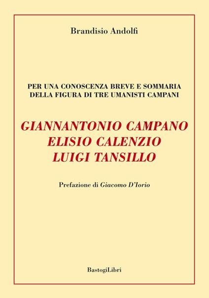 Giannantonio Campano, Elisio Calenzio, Luigi Tansillo. Per una conoscenza breve e sommaria della figura di tre umanisti campani - Brandisio Andolfi - copertina