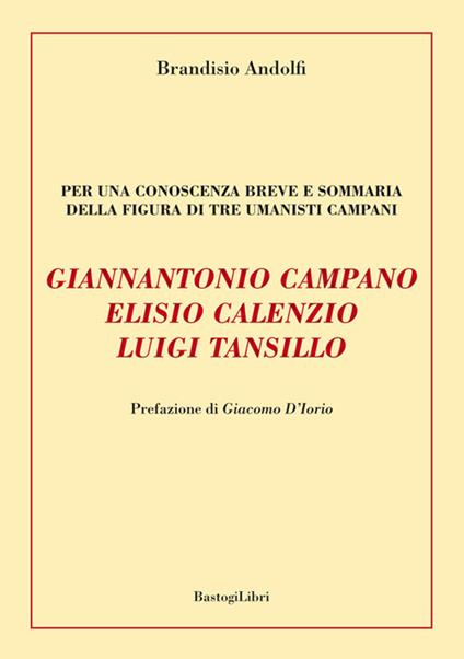 Giannantonio Campano, Elisio Calenzio, Luigi Tansillo. Per una conoscenza breve e sommaria della figura di tre umanisti campani - Brandisio Andolfi - copertina