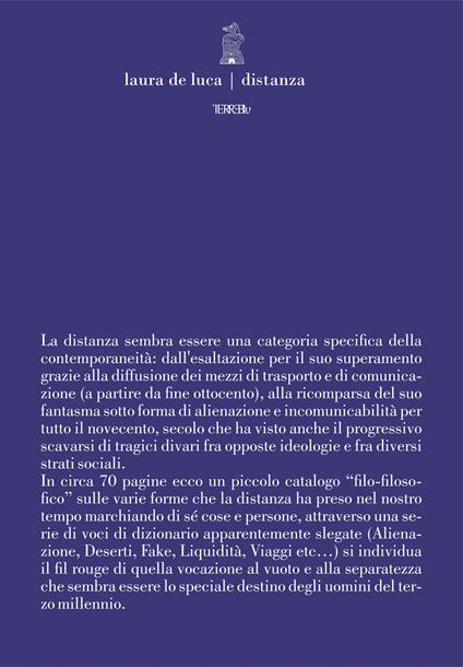 Distanza - Laura De Luca - copertina