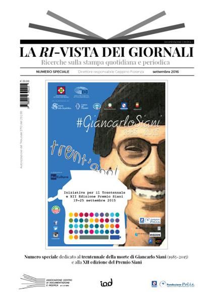 La ri-vista dei giornali. Ricerche sulla stampa quotidiana e periodica. Giancarlo Siani (1985-2015) trent'anni - copertina