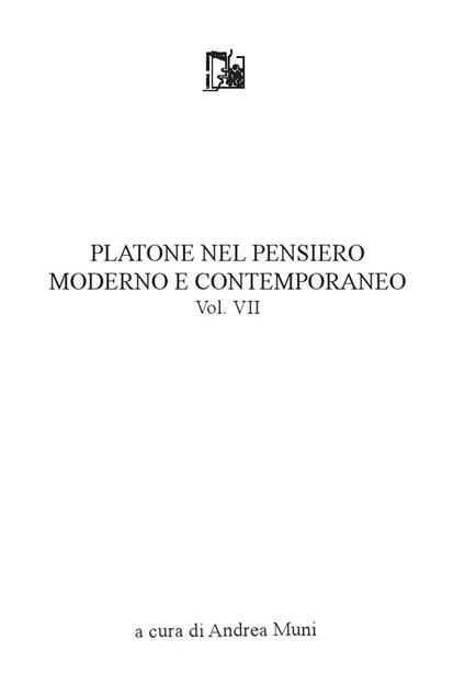 Platone nel pensiero moderno e contemporaneo. Vol. 7 - copertina
