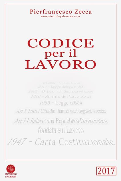 Codice per il lavoro - Pierfrancesco Zecca - copertina