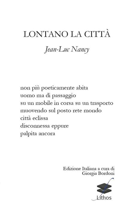 Lontano la città - Jean-Luc Nancy - copertina
