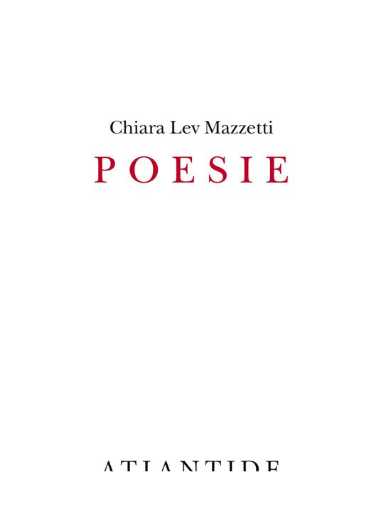 Poesie - Chiara Lev Mazzetti - copertina