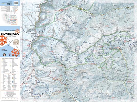 Percorsi invernali Monte Rosa. Alagna Valsesia, Rima S. Giuseppe e Carcoforo. Scala 1:25.000. Ediz. italiana, inglese e tedesca - 7
