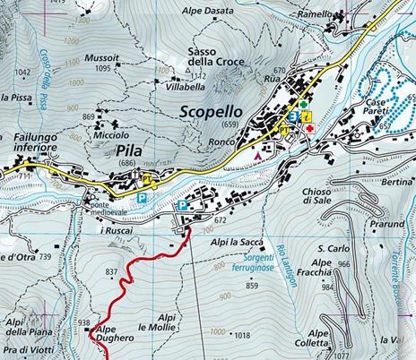 Percorsi invernali Valsesia. Val Vogna, Val Sorba, Alpe di Mera. Scala 1:25.000. Ediz. italiana, inglese e tedesca - 6