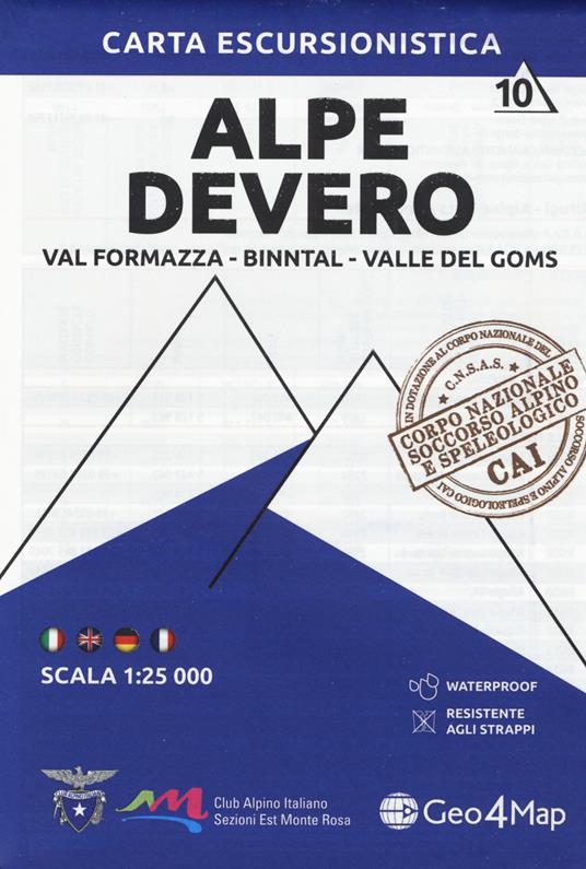 Carta escursionistica Alpe Devero. Val Formazza, Binntal, Valle di Goms 1:25.000 - copertina