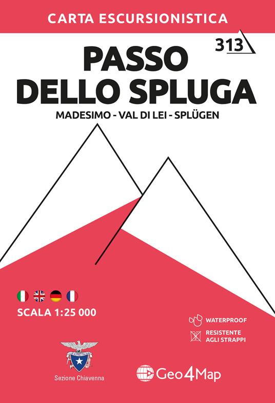 Carta escursionistica Passo dello Spluga (Madesimo, Val di Lei, Splugen) - copertina