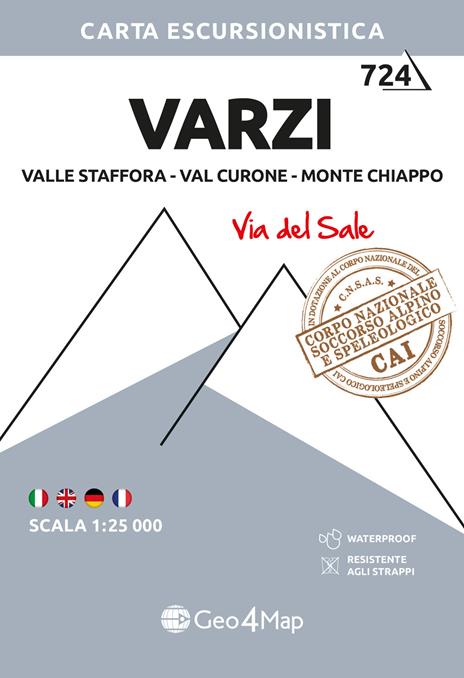 724 Varzi Valle Staffora - Val Curone - Monte Chiappo (Via del Sale). Carta escursionistica 1:25.000 - copertina