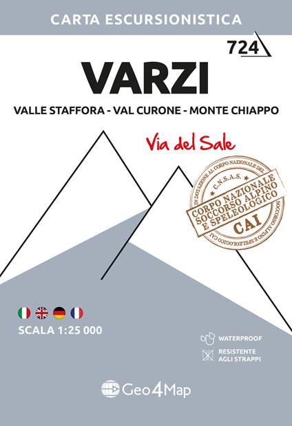 Varzi. Valle Staffora, Val Curone, Monte Chiappo. Carta escursionistica 1:25.000 - copertina
