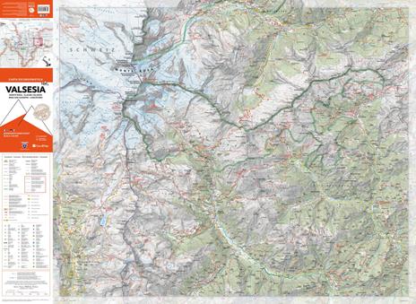 104 Valsesia. Quadrante nord-ovest. Monte Rosa, Alagna Valsesia, Rima San Giuseppe, Carcoforo 1:25.000. Ediz. multilingue - 2