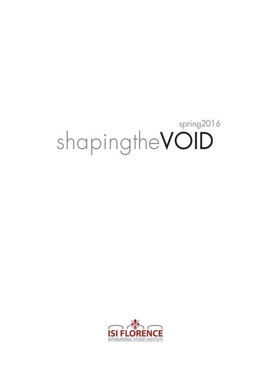 Shaping the VOID. Spring 2016 - copertina