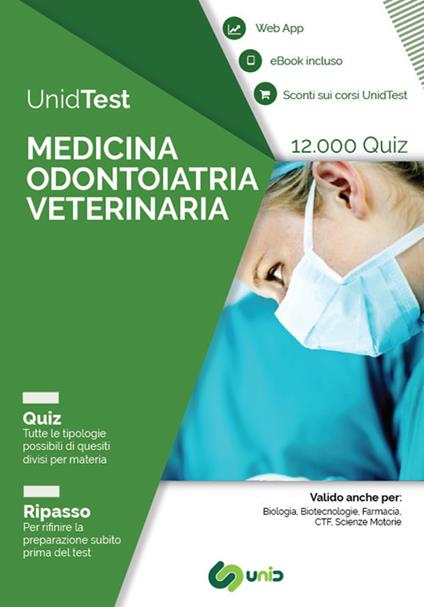 UnidTest. Medicina odontoiatria veterinaria. 12.000 quiz. Ripasso . Con app. Con ebook - copertina