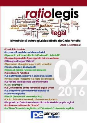 Ratio legis (2016). Vol. 2 - copertina