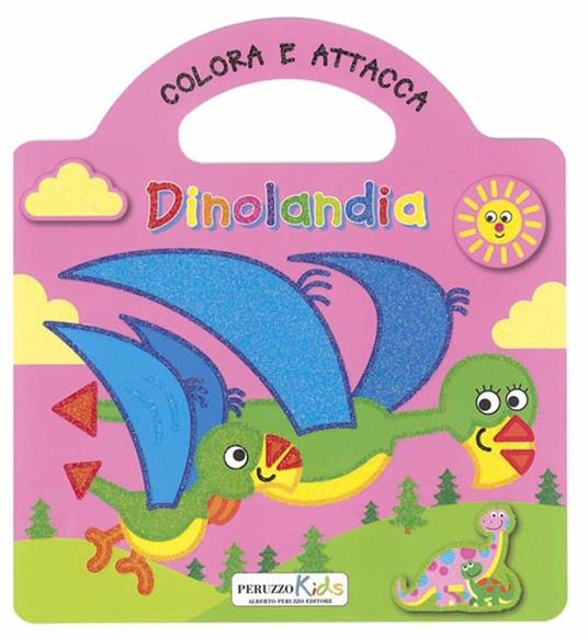 Dinolandia. Rosa. Colora e attacca. Ediz. illustrata. Con Adesivi. Vol. 2 - copertina
