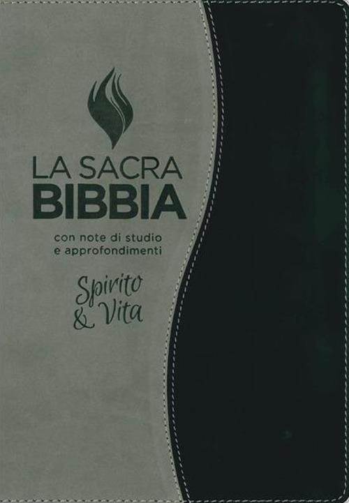 La sacra Bibbia. Spirito e vita. Ediz. bicolore grigio/nera - copertina