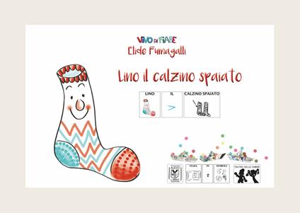 Lino il calzino spaiato. Testo in simboli. Schede per Kamishibai. Ediz. illustrata. Con audiolibro - Elide Fumagalli - copertina