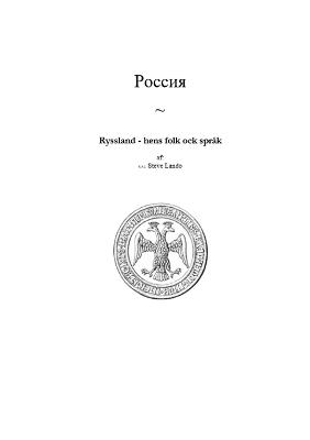 Ryssland - hens folk ock språk - Steve Lando - cover