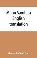 Manu Samhita: English translation