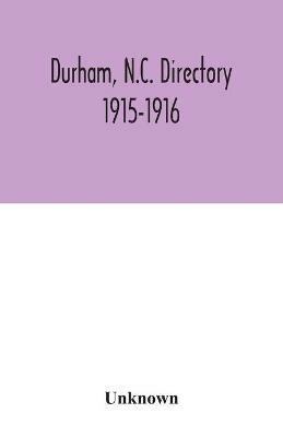 Durham, N.C. directory 1915-1916 - cover