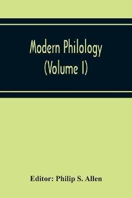 Modern Philology (Volume I) - cover