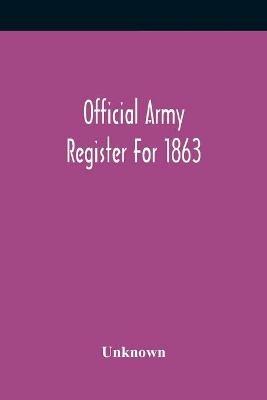 Official Army Register For 1863 - cover