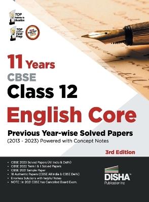 11 Years Cbse Class 12 English Core Previous Year-Wise Solved Papers (2013 - 2023) Powered with Concept Notes Previous Year Questions Pyqs - cover
