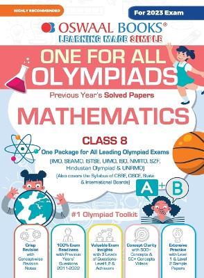 Oswaal One For All Olympiad Previous Years' Solved Papers, Class-8 Mathematics Book (For 2023 Exam) - Oswaal Editorial Board - cover