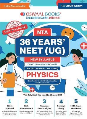 Oswaal NEET (UG) 36 Years Chapter-wise Topic-wise Solved Papers Physics For 2024 Exams ( New Edition) - Oswaal Editorial Board - cover