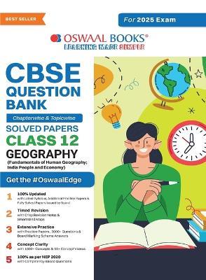 Oswaal CBSE Question Bank Class 12 Geography, Chapterwise and Topicwise Solved Papers For Board Exams 2025 - Oswaal Editorial Board - cover