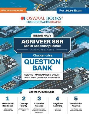 Oswaal Indian Navy - Agniveer SSR (Senior Secondary Recruit), (Agnipath Scheme), Question Bank Chapterwise Topicwise for Science Mathematics English Reasoning General Awareness For 2024 Exam - Oswaal Editorial Board - cover