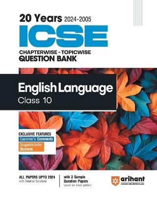 20 YRS ICSE Chapterwise Question bank English Language 10th - Subhash Kumar - cover
