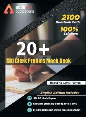 20+ SBI Clerk Prelims Mock Paper Practice Book English Medium - Adda247 - cover