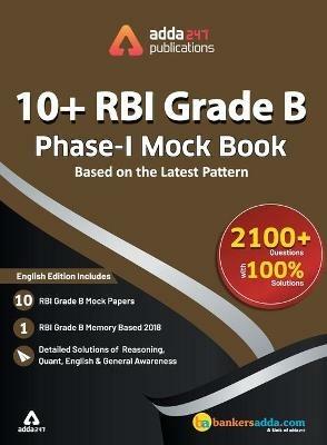 RBI Grade 'B' Phase I Mock Papers Practice Book - Adda247 - cover