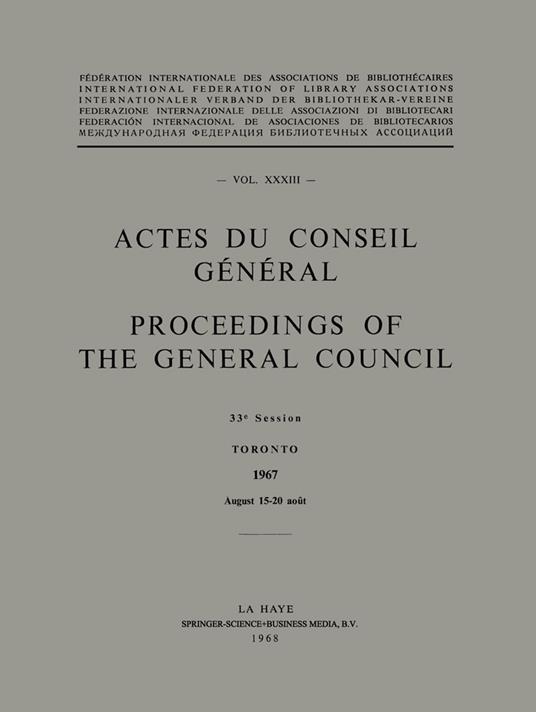 Actes du Conseil Général / Proceedings of the General Council