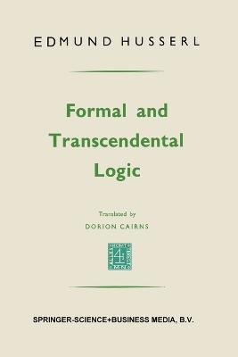 Formal and transcendental logic - Edmund Husserl - cover