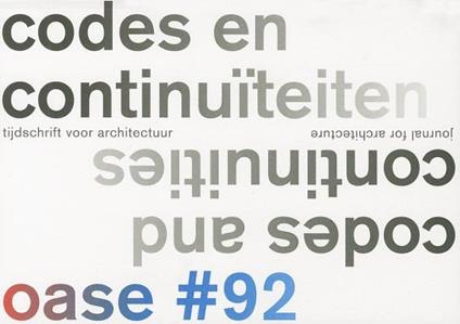Oase 92 - Codes and Conventions - Vittorio Magnago Lampugnani - cover