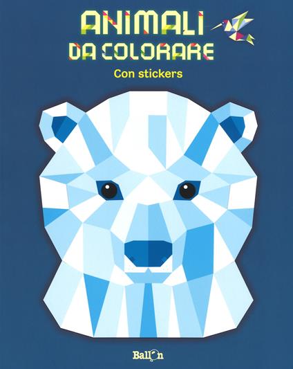 Animali da colorare (blu). Con adesivi. Ediz. illustrata - copertina