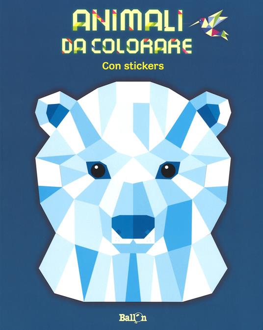 Animali da colorare (blu). Con adesivi. Ediz. illustrata - copertina