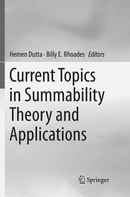Current Topics in Summability Theory and Applications - cover