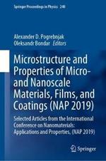 Microstructure and Properties of Micro- and Nanoscale Materials, Films, and Coatings (NAP 2019): Selected Articles from the International Conference on Nanomaterials: Applications and Properties, (NAP 2019)