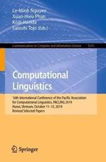 Computational Linguistics: 16th International Conference of the Pacific Association for Computational Linguistics, PACLING 2019, Hanoi, Vietnam, October 11–13, 2019, Revised Selected Papers