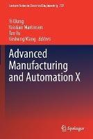 Advanced Manufacturing and Automation X - cover