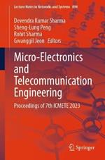 Micro-Electronics and Telecommunication Engineering: Proceedings of 7th ICMETE 2023