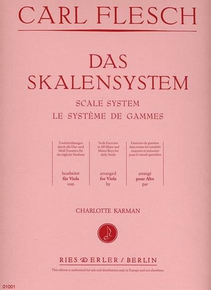 Il Sistema Delle Scale (Das Skalensystem). per Viola. Carl Flesch - copertina