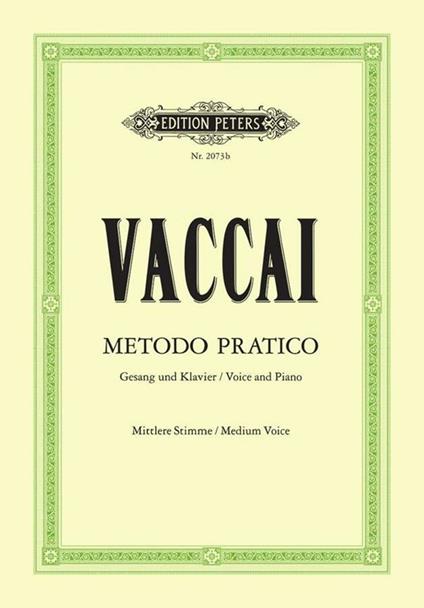  Metodo Pratico. Medium Voice. Canto -  Nicola Vaccai - copertina