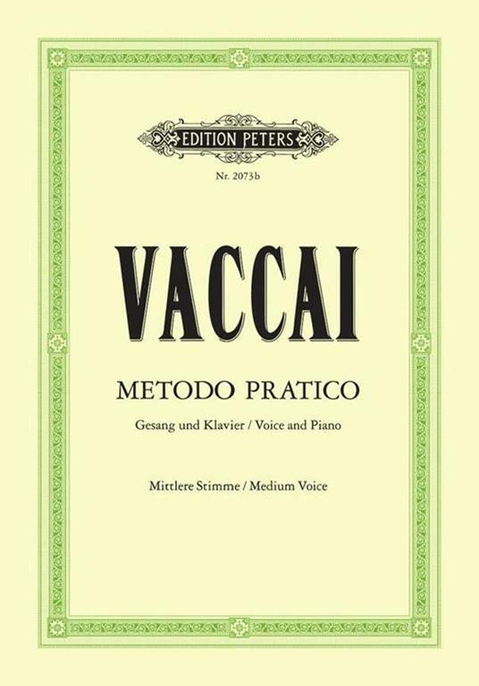  Metodo Pratico. Medium Voice. Canto -  Nicola Vaccai - copertina